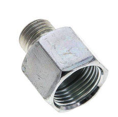 UN 13/16''-16 x UNF 9/16''-18 M/F Zinc plated Steel Reducing Adapter ORFS 630 Bar - Hydraulic