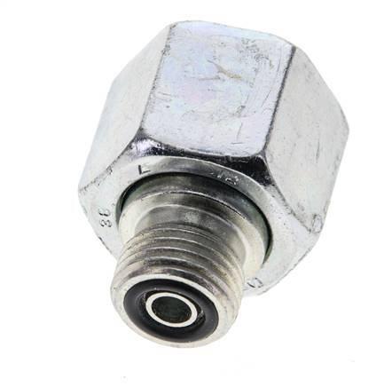 UN 13/16''-16 x UNF 9/16''-18 M/F Zinc plated Steel Reducing Adapter ORFS 630 Bar - Hydraulic