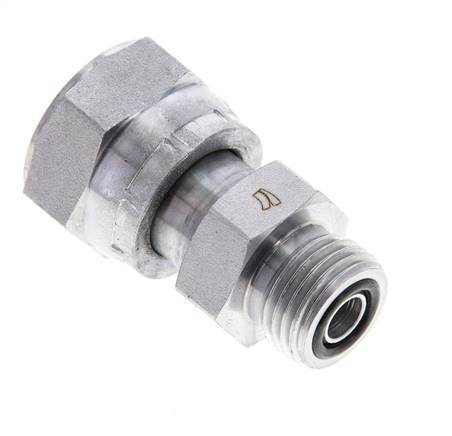 UN 13/16''-16 x UN 11/16''-16 M/F Zinc plated Steel Reducing Adapter ORFS 630 Bar - Hydraulic