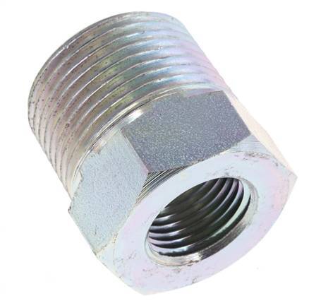 3/4'' NPT x 3/8'' NPT M/F Verzinkt Stalen Verloopring 170 Bar - Hydrauliek