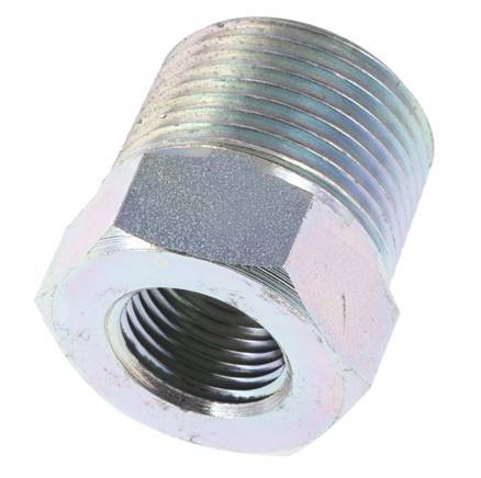 3/4'' NPT x 3/8'' NPT M/F Verzinkt Stalen Verloopring 170 Bar - Hydrauliek