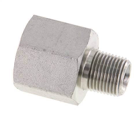 3/8'' NPT x 1/2'' NPT M/F Verzinkt Stalen Verloopring 210 Bar - Hydrauliek
