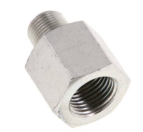 3/8'' NPT x 1/2'' NPT M/F Verzinkt Stalen Verloopring 210 Bar - Hydrauliek