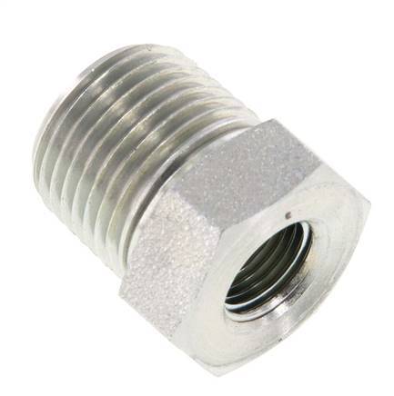 3/8'' NPT x 1/8'' NPT M/F Verzinkt Stalen Verloopring 210 Bar - Hydrauliek