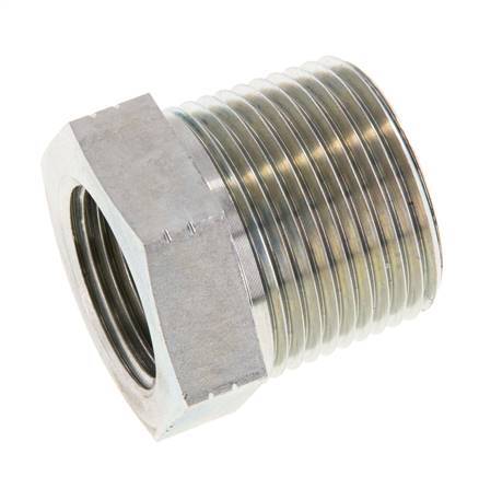 1'' NPT x 3/4'' NPT M/F Verzinkt Stalen Verloopring 140 Bar - Hydrauliek