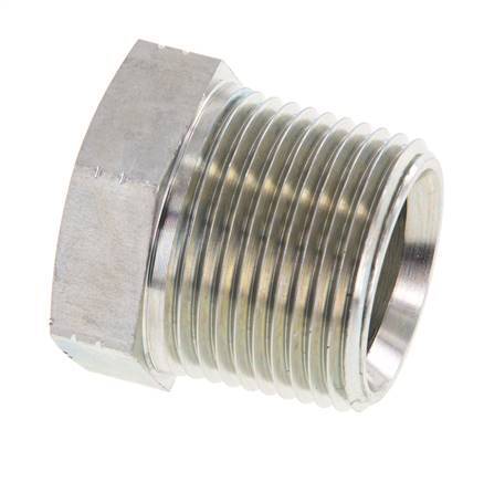 1'' NPT x 3/4'' NPT M/F Verzinkt Stalen Verloopring 140 Bar - Hydrauliek