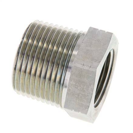 1'' NPT x 3/4'' NPT M/F Verzinkt Stalen Verloopring 140 Bar - Hydrauliek
