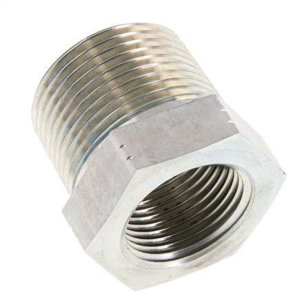 1'' NPT x 3/4'' NPT M/F Verzinkt Stalen Verloopring 140 Bar - Hydrauliek