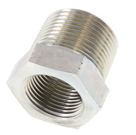 1'' NPT x 3/4'' NPT M/F Verzinkt Stalen Verloopring 140 Bar - Hydrauliek