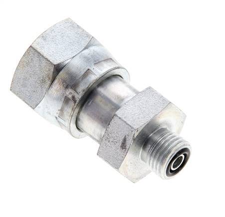 UNS 1''-14 x UNF 9/16''-18 F/M Zinc plated Steel Reducing Adapter ORFS 400 Bar - Hydraulic
