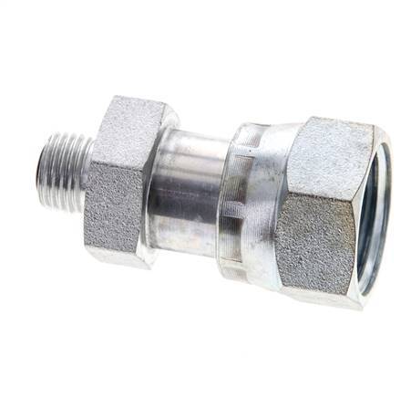 UNS 1''-14 x UNF 9/16''-18 F/M Zinc plated Steel Reducing Adapter ORFS 400 Bar - Hydraulic