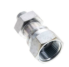 UNS 1''-14 x UNF 9/16''-18 F/M Zinc plated Steel Reducing Adapter ORFS 400 Bar - Hydraulic
