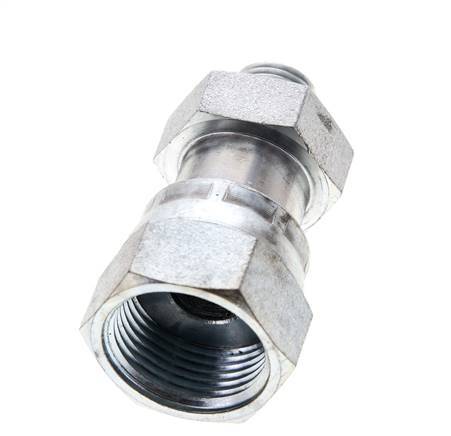 UNS 1''-14 x UNF 9/16''-18 F/M Zinc plated Steel Reducing Adapter ORFS 400 Bar - Hydraulic