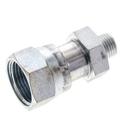 UNS 1''-14 x UNF 9/16''-18 F/M Verzinkt Stalen Neusstuk ORFS 400 Bar - Hydrauliek