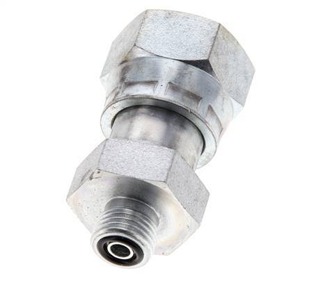 UNS 1''-14 x UNF 9/16''-18 F/M Zinc plated Steel Reducing Adapter ORFS 400 Bar - Hydraulic