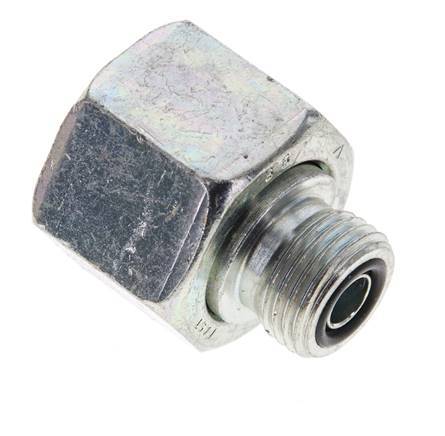 UNS 1''-14 x UN 11/16''-16 F/M Verzinkt Stalen Neusstuk ORFS 400 Bar - Hydrauliek