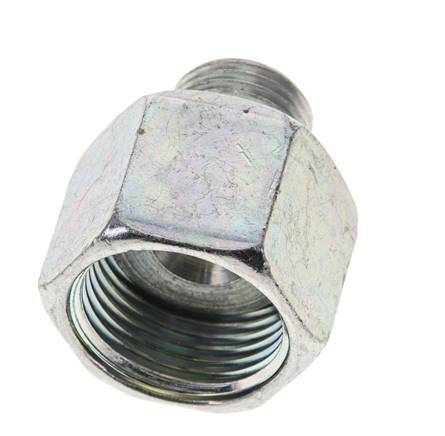 UNS 1''-14 x UN 11/16''-16 F/M Verzinkt Stalen Neusstuk ORFS 400 Bar - Hydrauliek