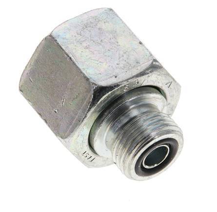 UNS 1''-14 x UN 11/16''-16 F/M Verzinkt Stalen Neusstuk ORFS 400 Bar - Hydrauliek