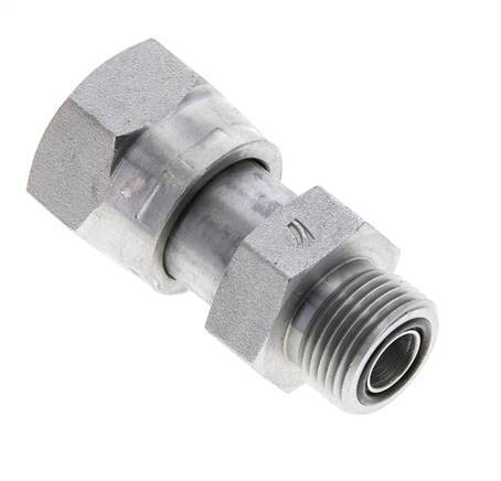 UNS 1''-14 x UN 13/16''-16 F/M Zinc plated Steel Reducing Adapter ORFS 400 Bar - Hydraulic