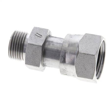 UNS 1''-14 x UN 13/16''-16 F/M Zinc plated Steel Reducing Adapter ORFS 400 Bar - Hydraulic