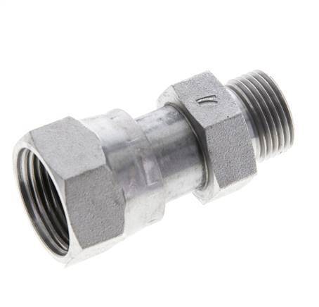 UNS 1''-14 x UN 13/16''-16 F/M Zinc plated Steel Reducing Adapter ORFS 400 Bar - Hydraulic