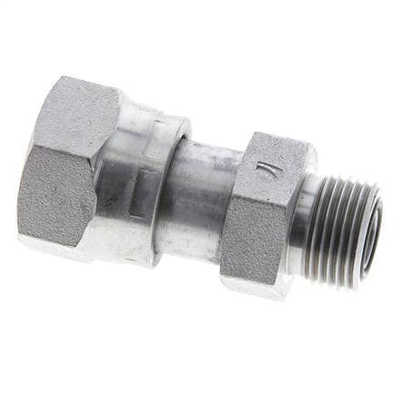 UNS 1''-14 x UN 13/16''-16 F/M Zinc plated Steel Reducing Adapter ORFS 400 Bar - Hydraulic