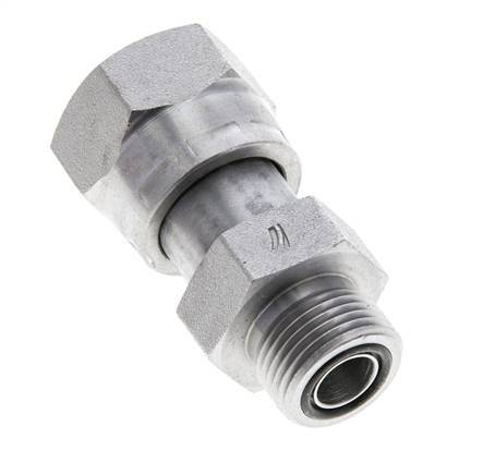 UNS 1''-14 x UN 13/16''-16 F/M Verzinkt Stalen Neusstuk ORFS 400 Bar - Hydrauliek