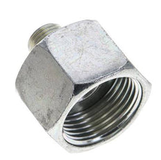 UN 1-3/16''-12 x UNF 9/16''-18 F/M Zinc plated Steel Reducing Adapter ORFS 400 Bar - Hydraulic