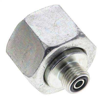 UN 1-3/16''-12 x UNF 9/16''-18 F/M Zinc plated Steel Reducing Adapter ORFS 400 Bar - Hydraulic