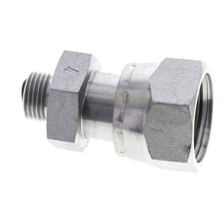UN 1-3/16''-12 x UN 11/16''-16 F/M Verzinkt Stalen Neusstuk ORFS 400 Bar - Hydrauliek
