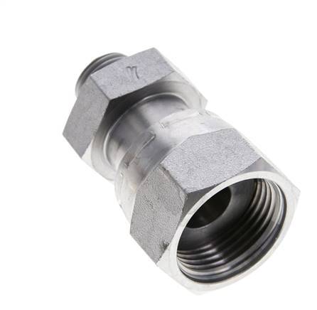 UN 1-3/16''-12 x UN 11/16''-16 F/M Verzinkt Stalen Neusstuk ORFS 400 Bar - Hydrauliek