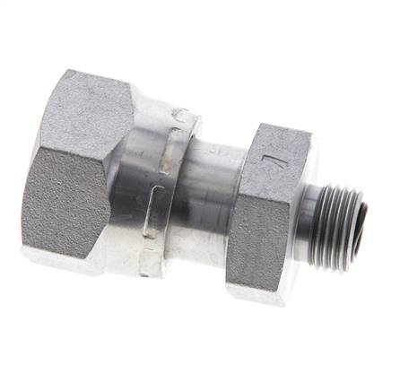 UN 1-3/16''-12 x UN 11/16''-16 F/M Verzinkt Stalen Neusstuk ORFS 400 Bar - Hydrauliek