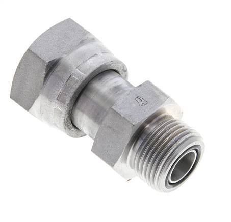 UN 1-3/16''-12 x UNS 1''-14 F/M Zinc plated Steel Reducing Adapter ORFS 400 Bar - Hydraulic