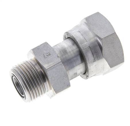 UN 1-3/16''-12 x UNS 1''-14 F/M Zinc plated Steel Reducing Adapter ORFS 400 Bar - Hydraulic