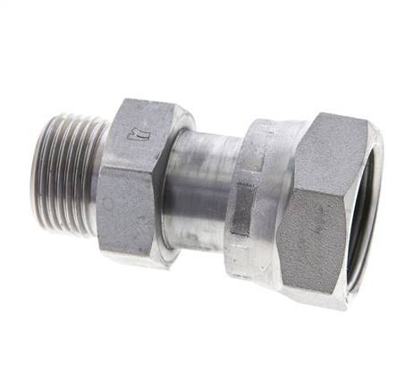 UN 1-3/16''-12 x UNS 1''-14 F/M Zinc plated Steel Reducing Adapter ORFS 400 Bar - Hydraulic