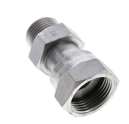 UN 1-3/16''-12 x UNS 1''-14 F/M Verzinkt Stalen Neusstuk ORFS 400 Bar - Hydrauliek