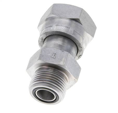 UN 1-3/16''-12 x UNS 1''-14 F/M Zinc plated Steel Reducing Adapter ORFS 400 Bar - Hydraulic