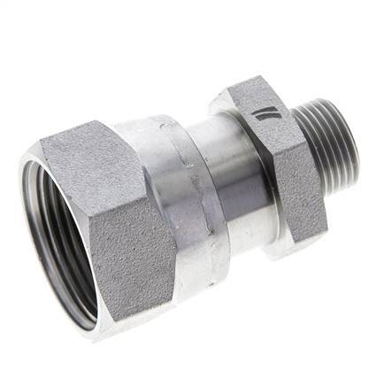 UN 1-7/16''-12 x UN 13/16''-16 F/M Verzinkt Stalen Neusstuk ORFS 400 Bar - Hydrauliek