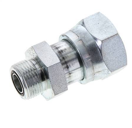 UN 1-7/16''-12 x UNS 1''-14 M/F Zinc plated Steel Reducing Adapter ORFS 400 Bar - Hydraulic