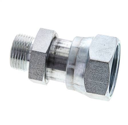 UN 1-7/16''-12 x UNS 1''-14 F/M Verzinkt Stalen Neusstuk ORFS 400 Bar - Hydrauliek