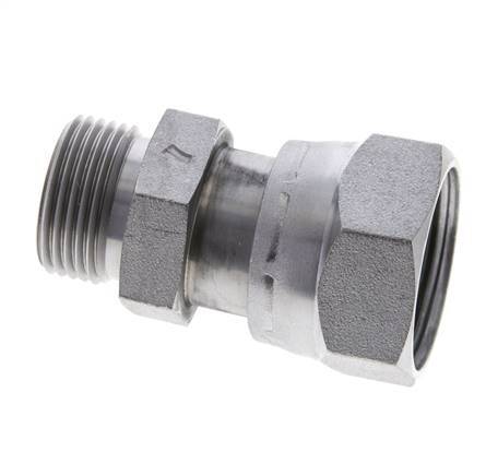 UN 1-7/16''-12 x UN 1-3/16''-12 F/M Zinc plated Steel Reducing Adapter ORFS 400 Bar - Hydraulic