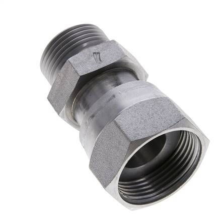 UN 1-7/16''-12 x UN 1-3/16''-12 F/M Zinc plated Steel Reducing Adapter ORFS 400 Bar - Hydraulic
