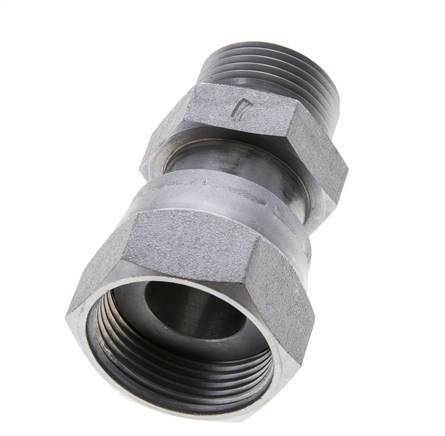 UN 1-7/16''-12 x UN 1-3/16''-12 F/M Zinc plated Steel Reducing Adapter ORFS 400 Bar - Hydraulic