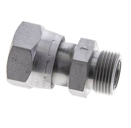 UN 1-7/16''-12 x UN 1-3/16''-12 F/M Zinc plated Steel Reducing Adapter ORFS 400 Bar - Hydraulic
