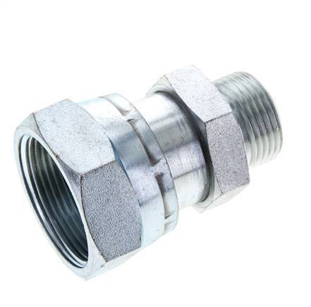 UN 1-11/16''-12 x UN 1-3/16''-12 F/M Verzinkt Stalen Neusstuk ORFS 250 Bar - Hydrauliek