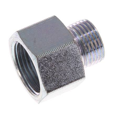 M18 x M22 M/F Zinc plated Steel Reducing Adapter 40 Bar - Hydraulic