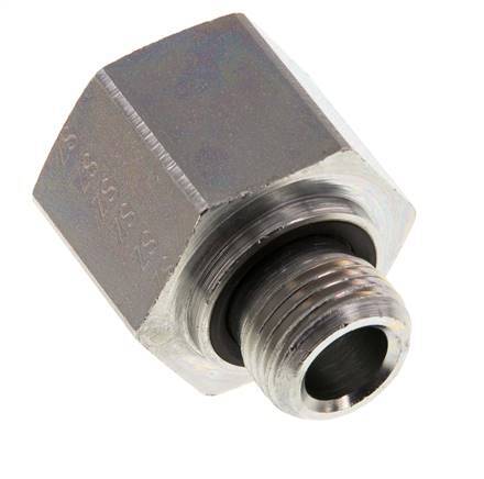 G 1/2'' x G 3/4'' M/F Zinc plated Steel Reducing Adapter 400 Bar - Hydraulic