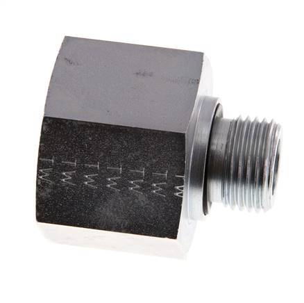 G 1/2'' x G 1'' M/F Verzinkt Stalen Neusstuk 400 Bar - Hydrauliek