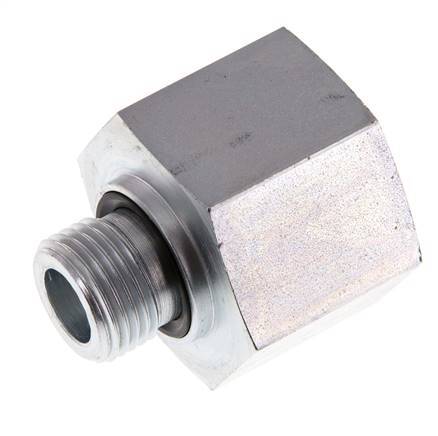 G 1/2'' x G 1'' M/F Verzinkt Stalen Neusstuk 400 Bar - Hydrauliek