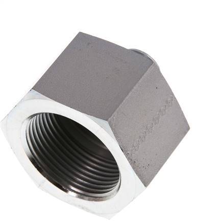 G 1/2'' x G 1 1/4'' M/F Zinc plated Steel Reducing Adapter 400 Bar - Hydraulic